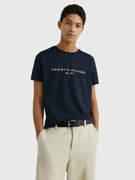 Koszulka męska basic Tommy Hilfiger MW0MW11465-403 XL Niebieska (8719858459848) - obraz 1
