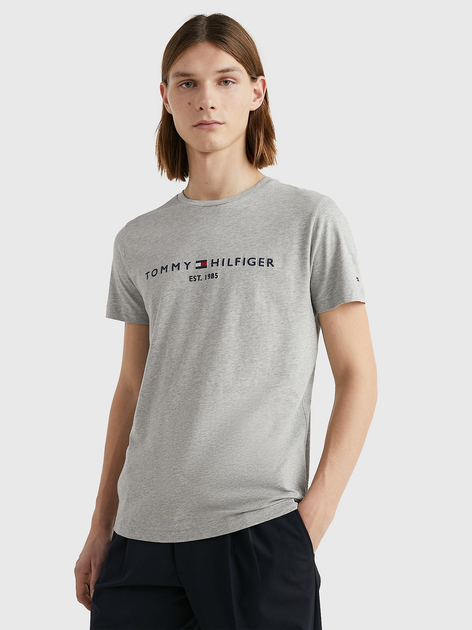Koszulka męska basic Tommy Hilfiger MW0MW11465-501 S Szara (8719858460547) - obraz 1