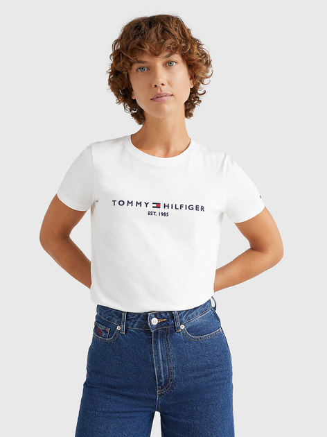 Koszulka damska bawełniana Tommy Hilfiger WW0WW31999-YBR L Biała (8720114744400) - obraz 1