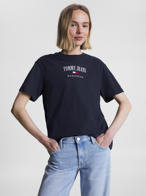 Koszulka damska bawełniana Tommy Jeans DW0DW16154-DW5 M Niebieska (8720644428269) - obraz 1