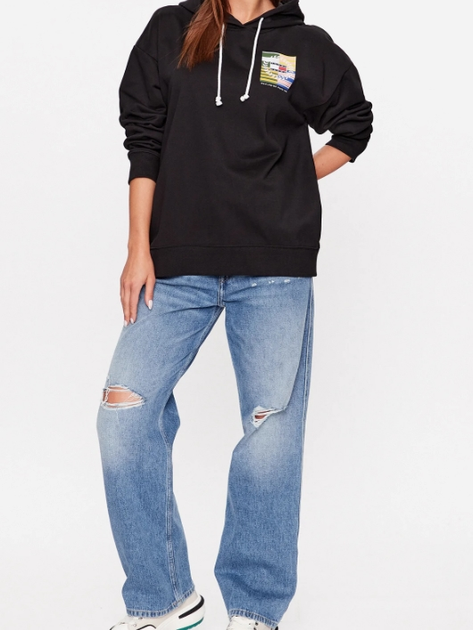 Bluza damska z kapturem oversize Tommy Jeans DW0DW16131-BDS M Czarna (8720644458266) - obraz 3