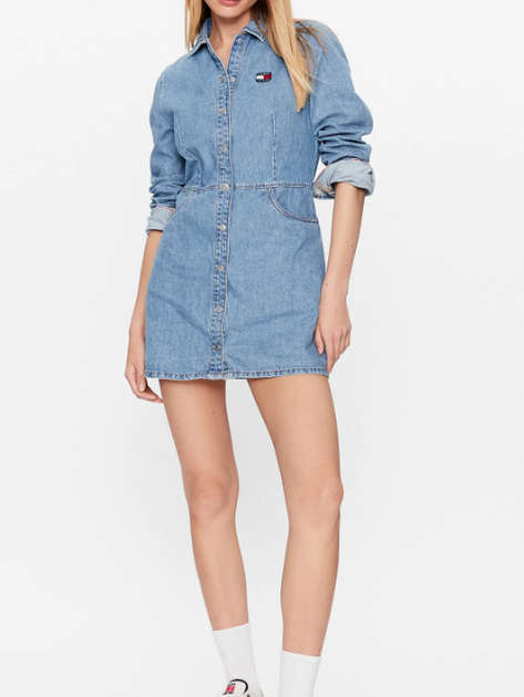 Sukienka koszulowa damska Tommy Jeans DW0DW15892-1A4 XS Granatowa (8720644551066) - obraz 3