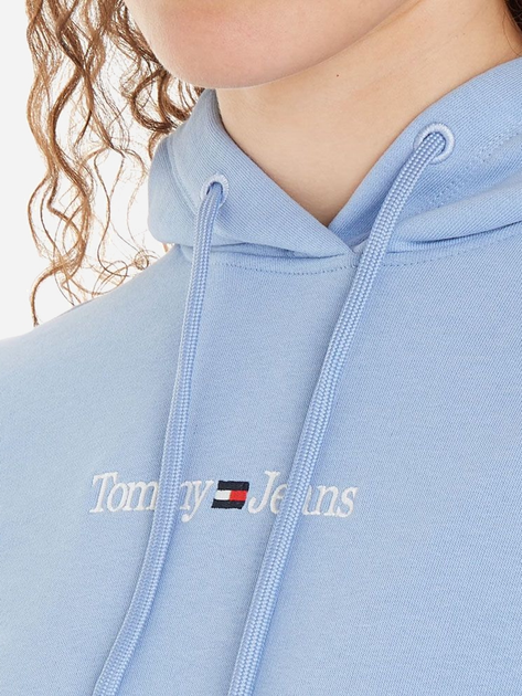 Bluza damska z kapturem kangurka Tommy Jeans DW0DW15649-C3X L Niebieska (8720644556627) - obraz 3