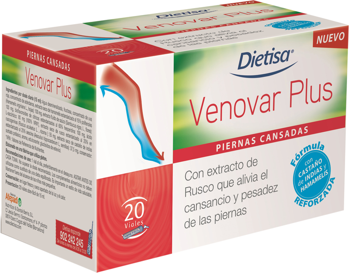 Suplement diety Dietisa Venovar Plus 20 fiolek (3175681194816) - obraz 1
