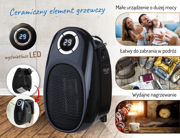 Termowentylator Adler Easy heater AD 7726 - obraz 8