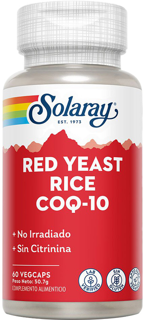Suplement diety Solaray Red Yeast Rice Plus Q10 60 kapsułek (0076280509236) - obraz 1