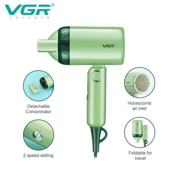 Дорожный складной фен VGR V-421 1200 Вт для сушки укладки волос электрофен - Фото 7 Дорожный складной фен VGR V-421 1200 Вт для сушки укладки волос электрофен - изображение 7
