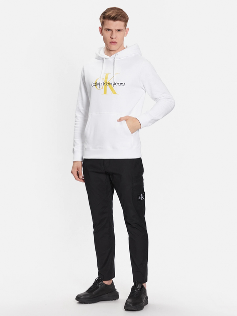 Bluza męska z kapturem Calvin Klein Jeans J320805-YAF L Biała (8720108065771) - obraz 3