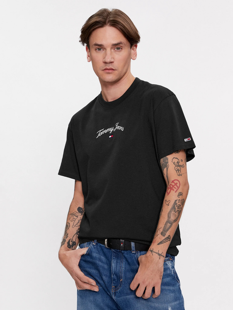 Koszulka męska Tommy Jeans DM16835-BDS S Czarna (8720644533840) - obraz 1