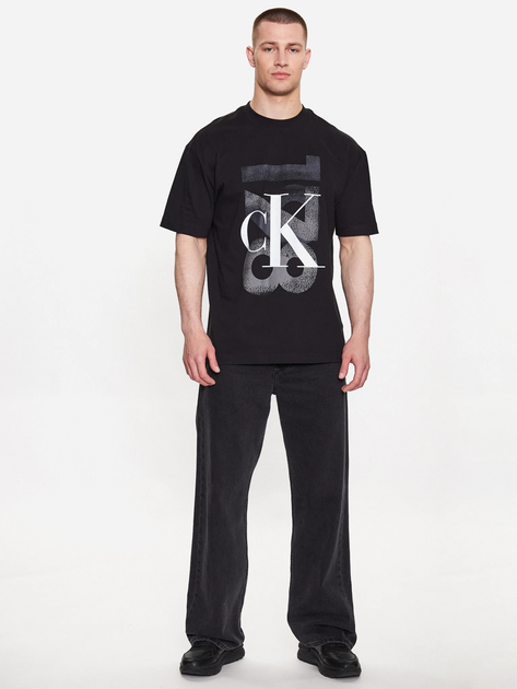 Koszulka męska Calvin Klein Jeans J324207-BEH L Czarna (8720108072991) - obraz 3