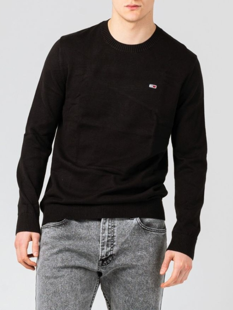 Sweter męski bawełniany Tommy Jeans DM13273 L Czarny (8720116637670) - obraz 1