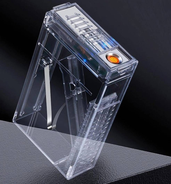 Портсигар для сигарет з USB зажигалкой (прозрачный) – фото, отзывы ...