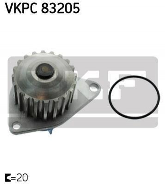 Водяний насос SKF VKPC83205 Citroen Berlingo, Xsara; Peugeot 306, Partner, 307, 206 1201E3, 120434, 120718 - зображення 1