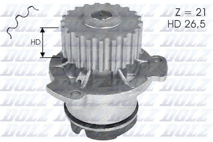Водяний насос DOLZ L121 21081307010, 2108130701000, 21091307010 - зображення 1