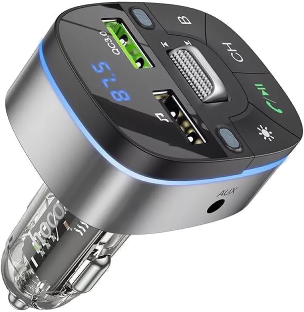 FM-трансмиттер Hoco FM Launcher E71 Crystal 18 W 2 USB Black (391840001 ...