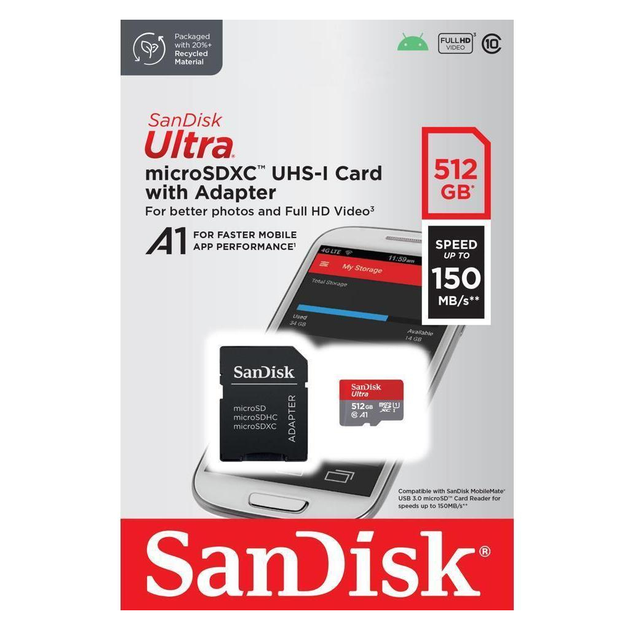 Карта памяти SanDisk 512GB microSDXC class 10 UHS-I Ultra (SDSQUAC-512G-GN6MA) - изображение 3