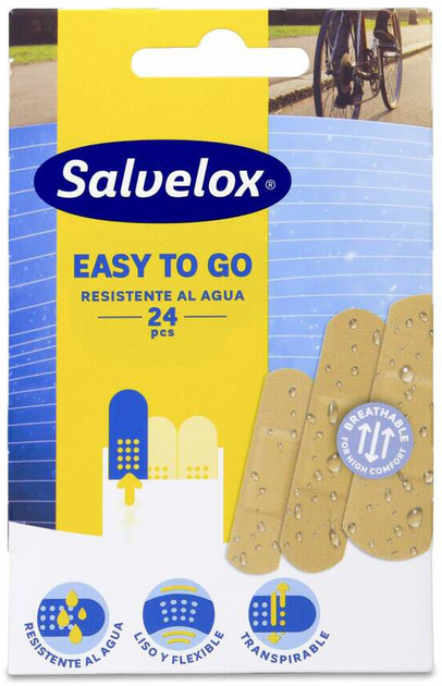 Пластирі від мозолів Salvelox Easy to Go Water Resistant 7 x 2 см 24 шт (7310610014711) - зображення 1