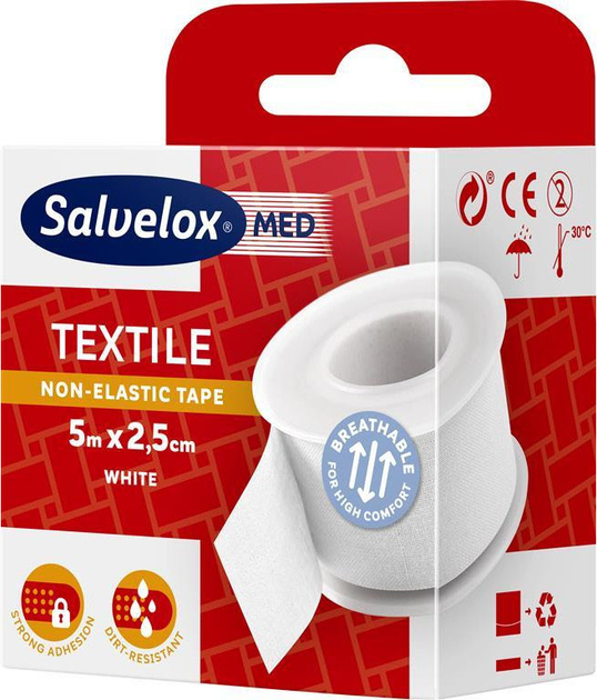 Пластир Salvelox Esparadrapo Textile White 2.5 см x 5 м (8470001657121) - зображення 1