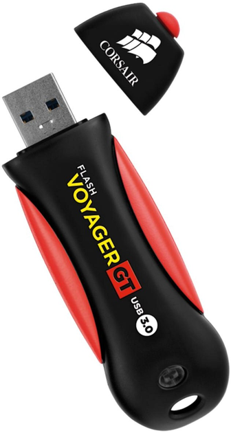 Pendrive Corsair Flash Voyager GT 64GB USB 3.0 Czarny/Czerwony (843591099059) - obraz 1