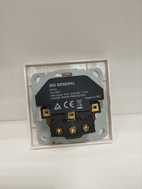 Розетка електрична з заземленням та двома портами USB Б/В - Фото 3 Розетка електрична з заземленням та двома портами USB Б/В - изображение 3