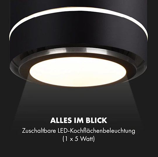 Вытяжка Klarstein Tron Ambience Ø38см циркуляция воздуха 540м³/ч LED - изображение 3