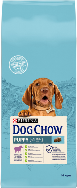 Сухий корм для цуценят Dog Chow Puppy з ягням 14 кг (8445290813466) - зображення 1