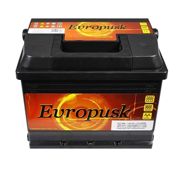 Автомобільний акумулятор Evropusk 60Аh 510A R+ (правий +) L2 Evropusk - изображение 2