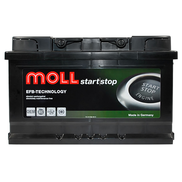 Автомобільний акумулятор MOLL EFB (L2B) 65Ah 680A R+ (правий +) MOLL - изображение 1