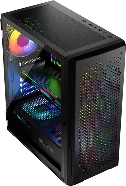 Obudowa komputerowa Logic Concept Aramis Mesh+Glass ARGB fans 4x120 mm Black (AT-ARAMIS-10-0000000-0002) - Zdjęcie 10 Obudowa komputerowa Logic Concept Aramis Mesh+Glass ARGB fans 4x120 mm Black (AT-ARAMIS-10-0000000-0002) - obraz 10