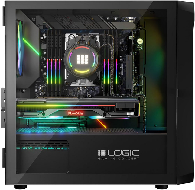 Корпус Logic Concept Portos Mesh+Glass ARGB fans 3x120 mm Black (AM-PORTOS-10-0000000-0002) - зображення 6
