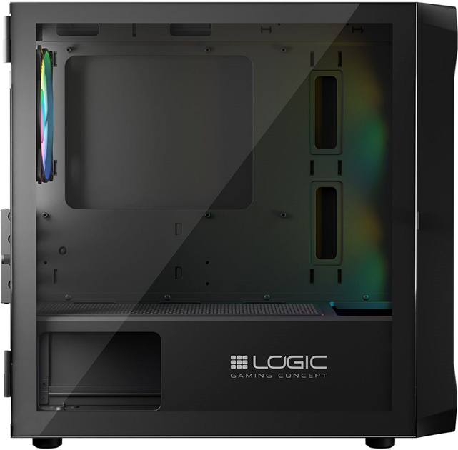 Корпус Logic Concept Portos Mesh+Glass ARGB fans 3x120 mm Black (AM-PORTOS-10-0000000-0002) - зображення 7