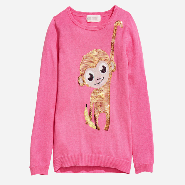 Детский свитер для девочки H&M 210549390_014 122-128 см Розовый (СА2000001996089) - изображение 2