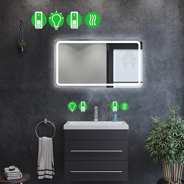 LED-зеркало 100x70см, с подогревом и двумя механическими включателями, модель Anvi (Anvig134) - изображение 2