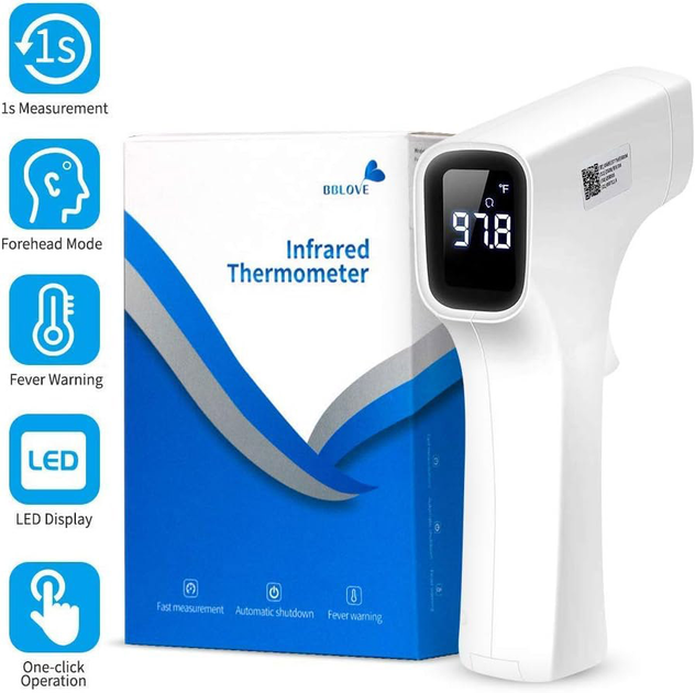 Безконтактний інфрачервоний термометр BBLOVE Infrared Thermometer Contactless (6953775658034) - зображення 3