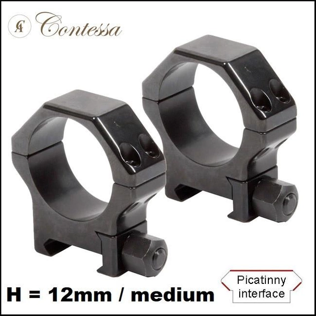 Стальные кольца Contessa SPP02 30 мм средние для Picatinny - изображение 1