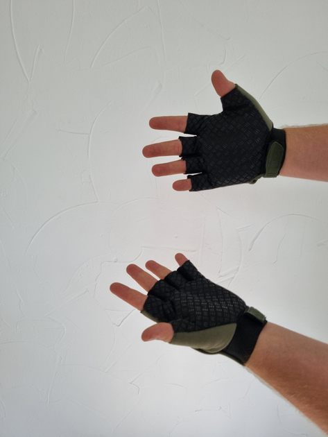 Тактические перчатки без пальцев Mechanix Mpact Олива 2XL - изображение 2