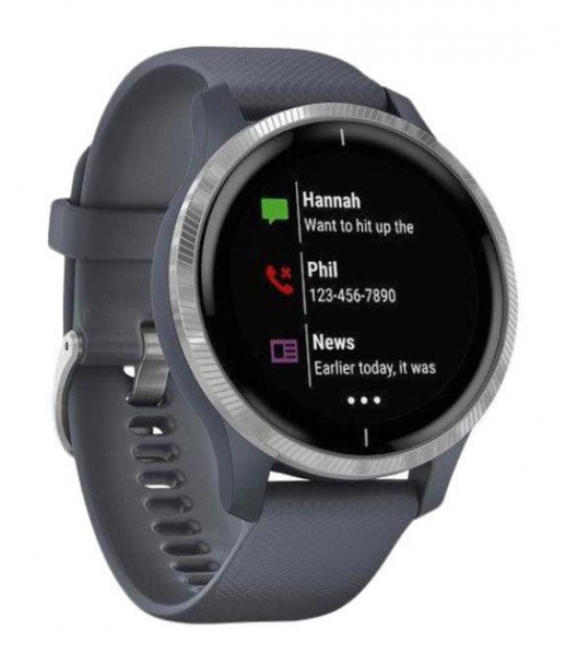 Смарт-Часы Garmin Venu Silver Stainless Steel Bezel w. Granite Blue and Silicone B. (010-02173-01) - изображение 2