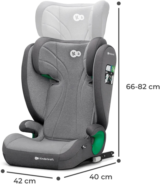 Автокрісло Kinderkraft Junior Fix 2 i-Size Rocket Grey (KCJUFI20GRY0000) - зображення 8