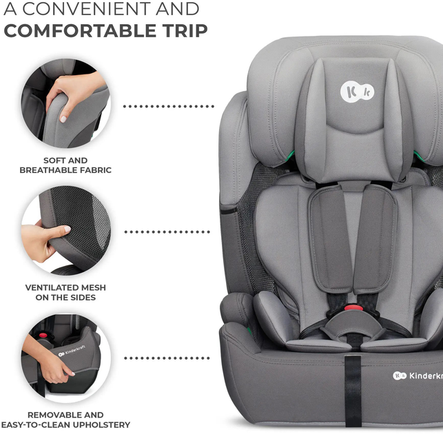 Fotelik samochodowy KinderKraft Comfort Up i-Size Grey (KCCOUP02GRY0000) - obraz 12