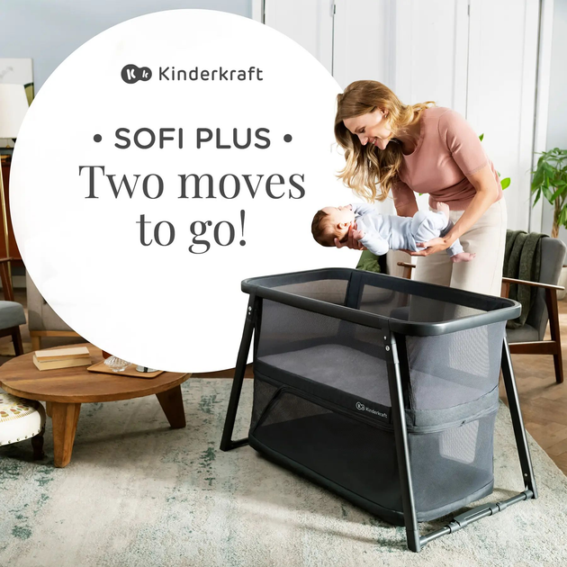 Ліжко-манеж 4 в 1 Kinderkraft Sofi Plus Grey (KLSOFIPLGRY0000) - зображення 10