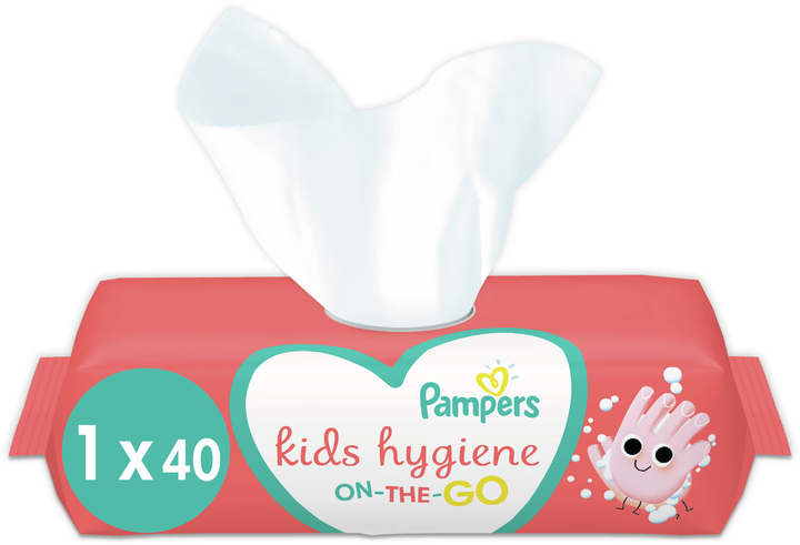 Chusteczki nawilżane dla dzieci Pampers Kids Hygiene On-the-go 40 szt. (DIOPMPADP0038) - obraz 1