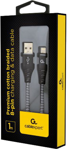 Кабель Cablexpert USB - Apple Lightning 1 м Black (CC-USB2B-AMLM-1M-BW) - зображення 2