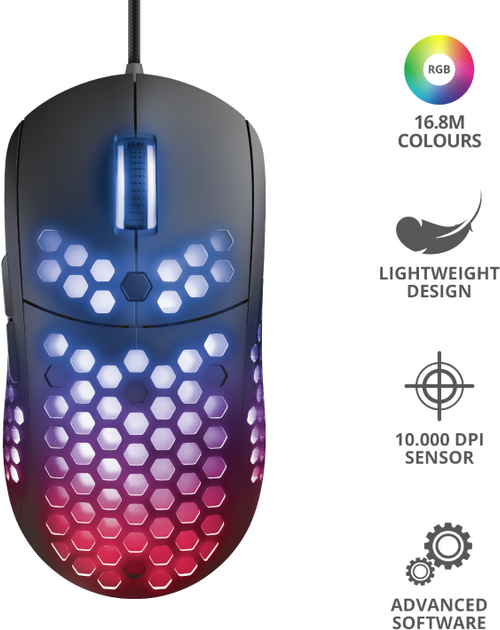 Mysz Trust GXT 960 Graphin Ultra-lightweight Gaming USB Black (8713439237580) - obraz 9