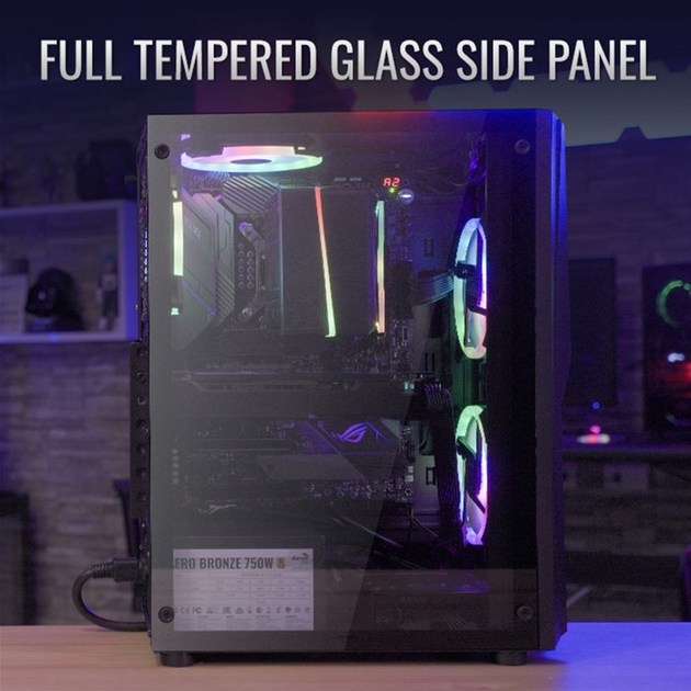Корпус Aerocool Mecha Black Mid Tower RGB Glass side panel (AEROPGSMECHA-G-BK-V1) - зображення 17