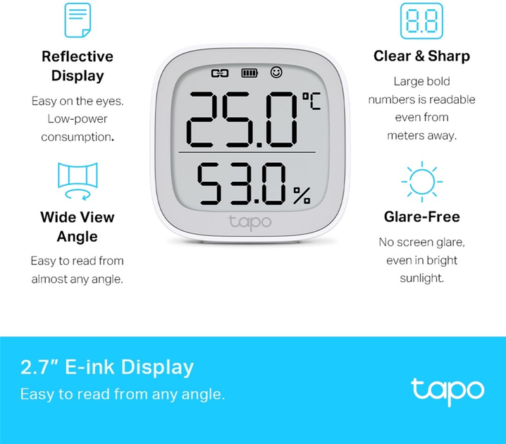 Smart sensor temperatury i wilgotności TP-Link Tapo T315 - obraz 3