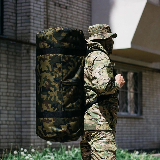 Військова сумка баул, армійський баул Оксфорд камуфляж 120 л тактичний баул, тактичний баул-рюкзак - зображення 2