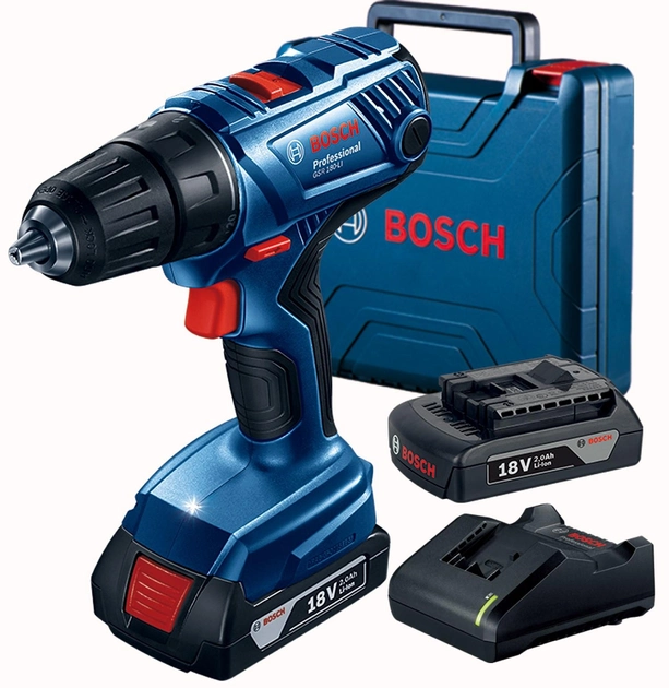 Акумуляторний дриль-шурупокрут Bosch Professional GSR 180-LI, 18 В, 2 акум по 2 амп.год, валіза (06019F8109) - зображення 1