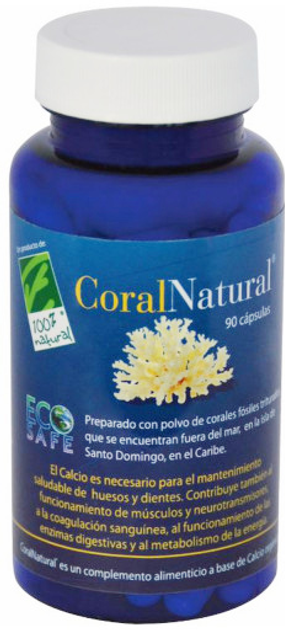 Suplement diety 100% Natural Coralnatural 1100 mg 90 kapsułek (8437008750415) - obraz 1