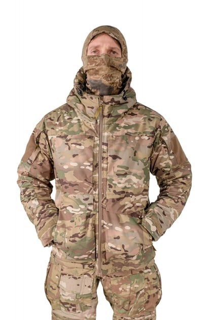 Куртка тактическая зимняя военная Рип Стоп с теплоотражающей подкладкой Omni Hit Multicam с капюшоном Мультикам р.L - изображение 1
