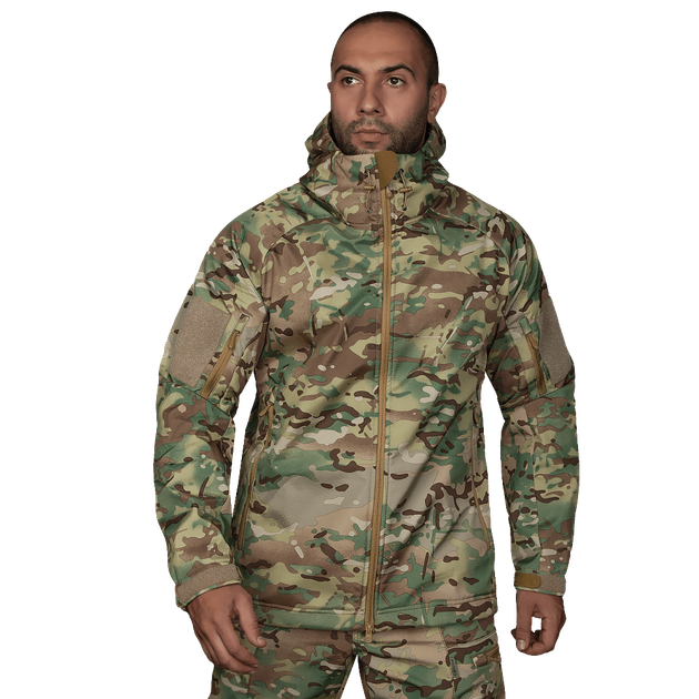 Куртка тактична демісезонна чоловіча для силових структур CM Stalker SoftShell Мультикам (7089), S TR_7089(S) - зображення 2